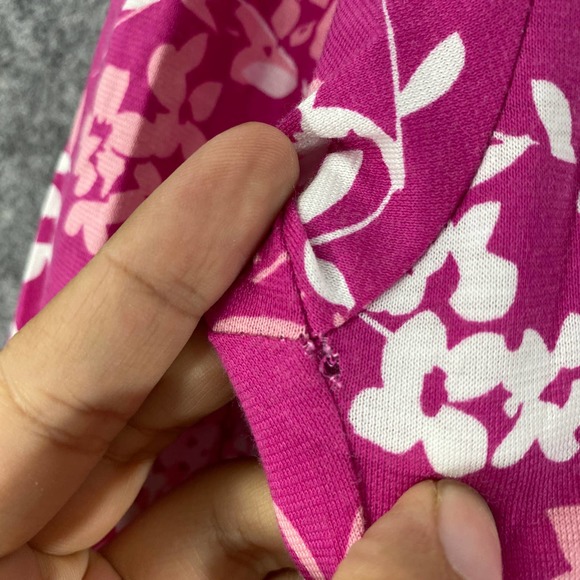 Garnet Hill Mini Dress XS Pink Floral Wrap V-Neck - Picture 10 of 10